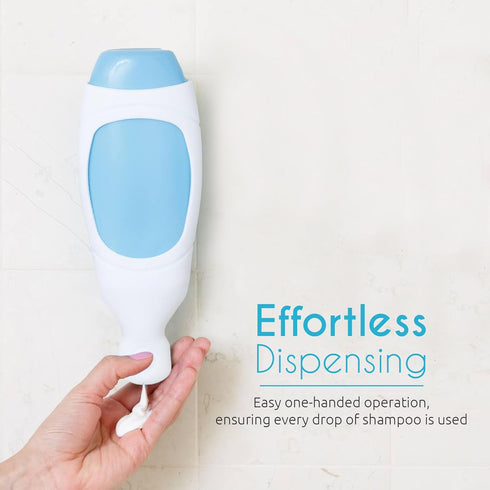Squeezi 2 Unit Pack (Bright White) Wall Mounted Shower Dispenser and Organizer for Shampoo and Soap Bottles, Silicone Chamber...