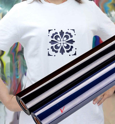 Guangyintong Navy Blue Heat Transfer Vinyl Rolls, 12" x 8ft - Iron On Vinyl for T-Shirts, Glossy Surface, Easy to Cut & Weed...