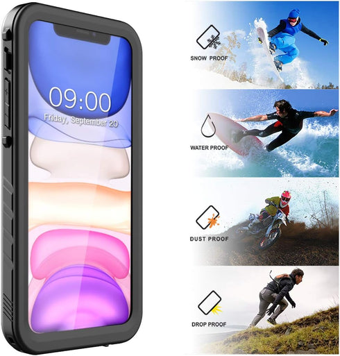 SPORTLINK Waterproof Case for iPhone 11, Full Body Heavy Duty Protection Full Sealed Cover Shockproof Dustproof Built-in Clear Screen Protector Ru...