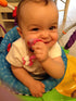 Baby Buddy Pacifier Clip Holder, Newborn Essential with Universal Fit for all Binky and Teether Brands, Ages 4+ Months, Navy + Yellow Dot, 1 Pack...