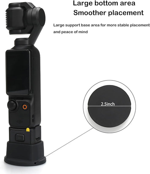 PCTC Silicone Non-Slip Desktop Mount for DJI Osmo Pocket 3, Lightweight and Compact, OSMO Pocket 3 Accessories (Silicone Black/Large)...