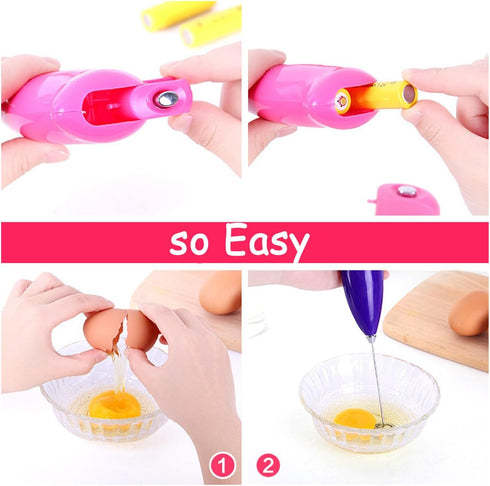 Mini Handheld Electric Stirrer Milk Frother Foam Maker Cappuccino Frother Latte Frother Coffee Frother Hand Mixer Egg Beater Egg Milk Shake Mixer(...