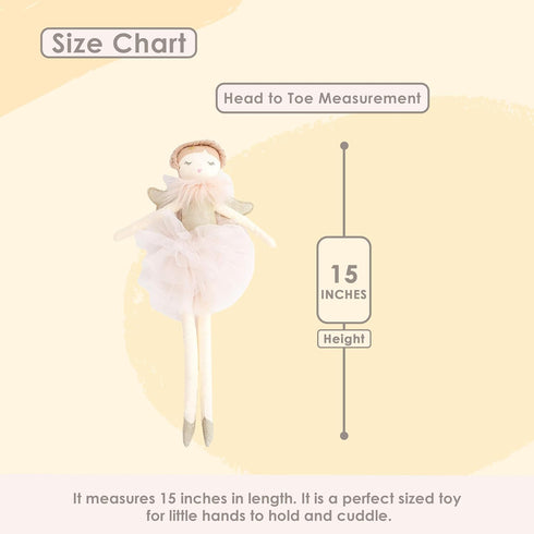 MON AMI Angel Stuffed Doll - 15", Soft Elegant Plush Doll for Little Girls, Use as Toy or Room Decor, Great Gift for Kids of All Ages...