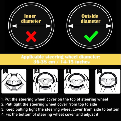 Bling Fluffy Steering Wheel Cover for Women Girls, Rhinestone Diamond Sparkling Fur Steering Wheel Protector Elastic Steering Wheel Covers Winter ...