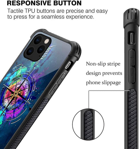 DJSOK Compatible with iPhone 13 Pro Max Case?Design Pattern Back Bumper Anti Scratch Reinforced Corners Soft TPU Caver,Cases for Men Women-Compass...