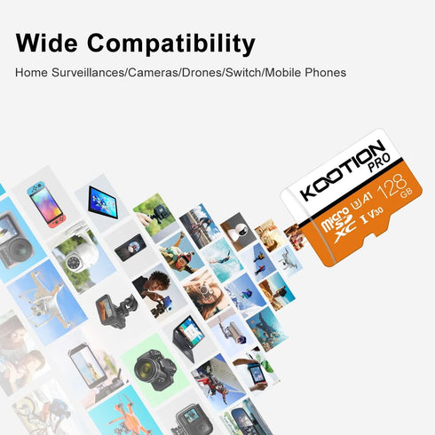 KOOTION 128GB Micro SDXC UHS-I U3 V30 A1 Memory Card - High Speed TF Card for Phone, Camera...