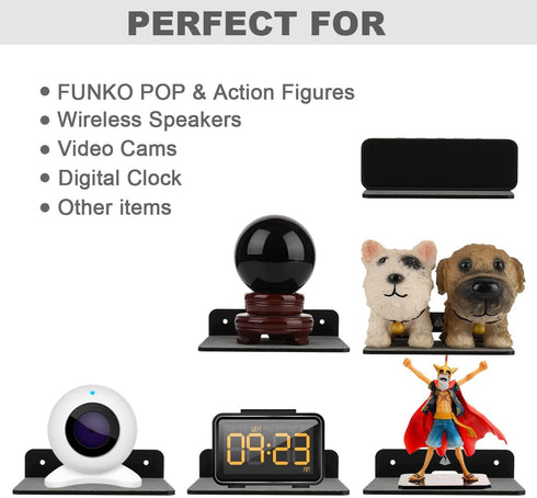 TXEsign Wall Shelves Speaker Shelves 2 Pack, Small Wall Shelves Speaker Mount for Bluetooth Speaker, Webcam, Cell Phones, Toy Display Shelf Acryli...
