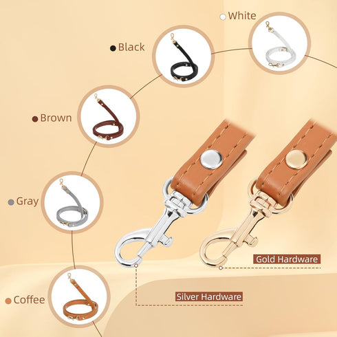 RAYNAG Skinny Leather Purse Strap Replacement - Adjustable Crossbody Strap for Handbags with Silver Hardware, Thin Shoulder Strap, Brown...