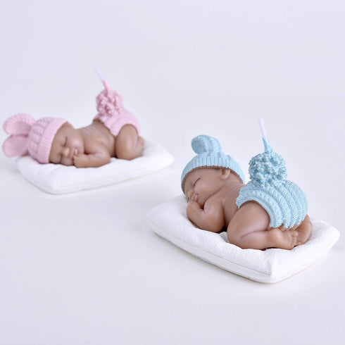 iLikePar Birthday Candle Brown Sleeping Baby Cake Topper Candle for Party Baby Shower and Wedding (Blue)...