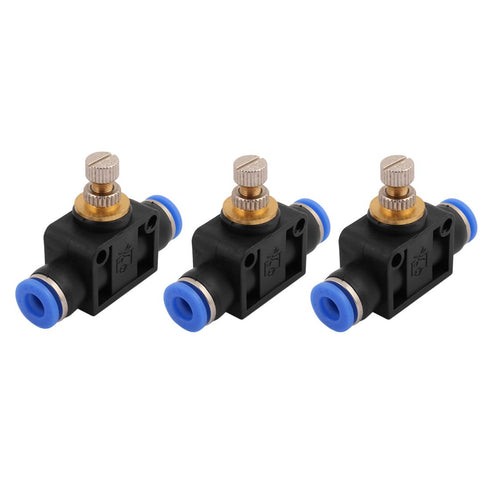 uxcell® 3pcs Tube Speed Control Quick Connector Pneumatic Push in Fitting 6mm to 6mm...