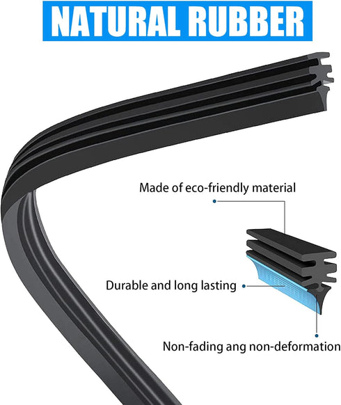 4 PCS Car Windshield Wiper Blade, 26In Universal Toughness Rubber Wiper Blades Refills, Adjustable Wiper Rubber Refill for Most Cars, SUVs, Trucks...