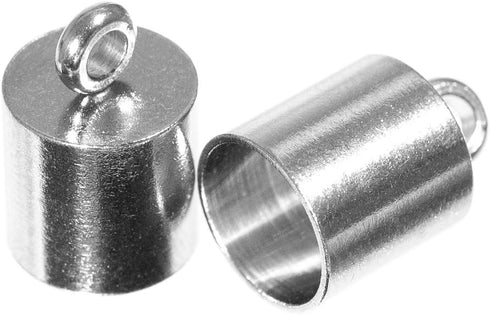 Craft County 10 Pieces 12mmX7mm and 13mmX8mm, Stainless Steel Silver Smooth Cord End Caps Finding DIY Supplies (13mm X 8mm)...