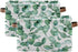 xigua Green Leaves Storage Basket Collapsible Toy Storage Bins Waterproof Canvas Storage Basket with Leather Handles for Home Closets Offices,Bedr...