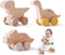 Wooden Dinosaur Cars Montessori Toys for Babies Baby Push Car Toys Wooden Toy Vehicles Development and Infant Grasping Montessori Toys(3PCS)...
