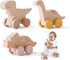 Wooden Dinosaur Cars Montessori Toys for Babies Baby Push Car Toys Wooden Toy Vehicles Development and Infant Grasping Montessori Toys(3PCS)...