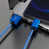 iPhone Charger Lightning Cable, 1 Pack 6 ft Blue/White Nylon Braided USB Charging High Speed Data Sync Transfer Cord Compatible with iPhone 14 13 ...