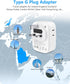 LENCENT US to UK Ireland Travel Plug Adapter, Grounded Type G Outlet Adaptor with 4 USB Charger(2 USB C), 4 Outlets Converter for USA to Dubai Sco...