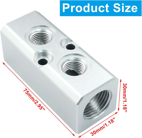 2 Way Pneumatic Manifold Air Distribution Block, G1/2 Supply Port, G1/4-Inch Output Port, Pneumatic Air Compressor Manifold Fitting...
