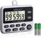 XREXS 4-Channel Digital Kitchen Timer Clock with Large LCD Display, 4 Groups Simultaneous Timing Countdown Up Pocket Timer, Magnetic Attachable (B...