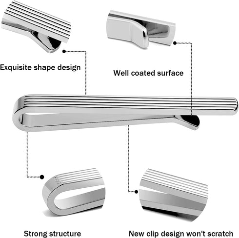 Tie Clip for Men Gun Black Gold Silver, Tie Bar and Tie Pin Clip for Regular Ties Traditional Ties, Unique Mens Tie Clip Tie Clasp Black Suitable ...