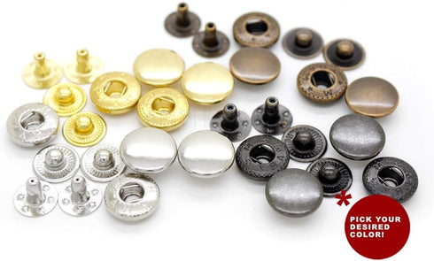 CRAFTMEMORE 50 Sets Antique Brass Snap Buttons S-Spring Socket Popper Fasteners for Jacket Bag Closures #665 VT2 (10mm (0.39"))...