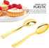 Qeirudu 4 Inch Gold Plastic Mini Spoons, 100 Pack Disposable Tasting Spoons Heavy Duty Small Dessert Spoons for Party Dessert Shooters, Food Sampl...