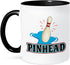 3dRose Funny Pinhead Bowling Sports Design Two Tone Mug, 11 oz, Black/White...