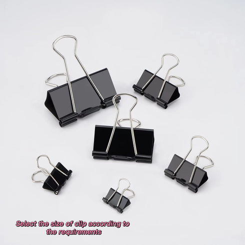Small Binder Clips and paper clips (144Pcs) 0.75 Inch(3/4 Inch),Black metal Small Paper Clamps for Office, Home, School...