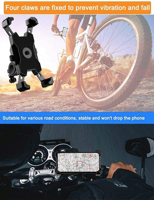 2024 Upgraded Bike Phone Mount, Easy Install and Quick Release Bicycle - Motorcycle Handlebar Phone Mount Holder, Bike Phone Holder for iPhone and...