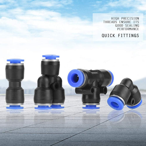 Pneumatic Quick Fittings, 6mm 0-0.9MPa 360 Degree Rotation Air Hose Push Connector Pneumatic Quick Connector for Pneumatic Tools for Air Piping fo...
