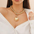 Women Vintage Big Beads Dangle Necklace Big Beads Collar Necklace Gothic Silver Gold Pearl Beads Choker Necklace Chunky Statement Necklace for Wom...