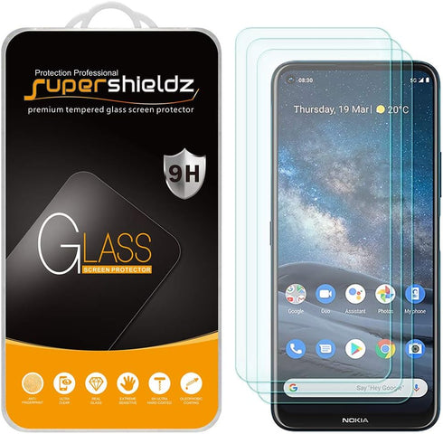 Supershieldz (3 Pack) Designed for Nokia 8 V 5G UW/Nokia 8.3 5G / Nokia 8.3 Tempered Glass Screen Protector, Anti Scratch, Bubble Free...