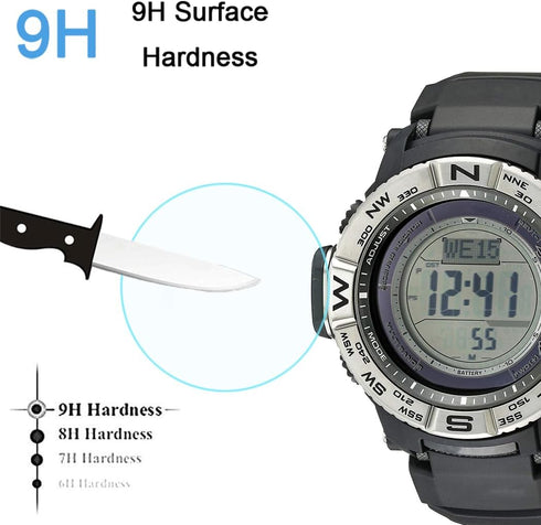 3 Pack Compatible with PRW3500 Watch Screen Protectors Tempered Glass for PRW-3500/ PRW-3500Y/ PRW-3500T Screen Protector Foils Glass Anti-Scratch...