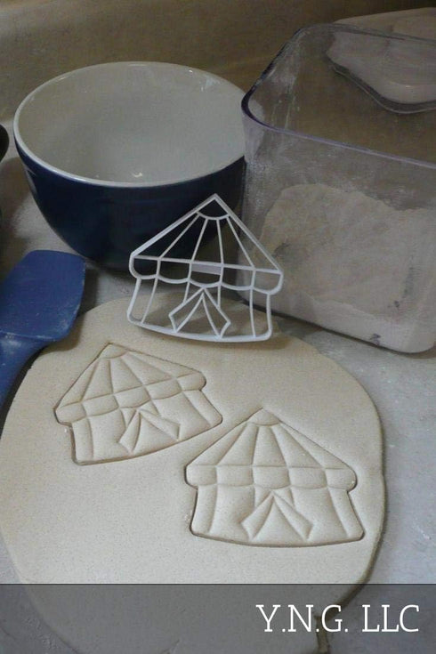 DETAILED CIRCUS TENT COOKIE CUTTER - White, Plastic, Hand Wash Only, Made in USA, PR2965...