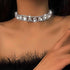 Zoestar Rhinestone Choker Necklace Jewelry Silver Sparkly Crystal Heart Neck Chain for Women...