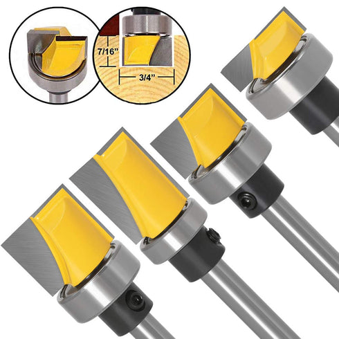 Wolfride Door Hinge Router Bit Set 1/4-Inch Shank Template Flush Trim Router Bit Hinge Mortise Router Bit Bottom Cleaning Router Bit (4pcs)...