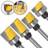 Wolfride Door Hinge Router Bit Set 1/4-Inch Shank Template Flush Trim Router Bit Hinge Mortise Router Bit Bottom Cleaning Router Bit (4pcs)...