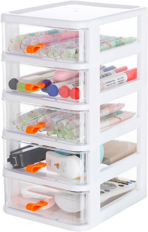 Gagee 5 Drawer Mini Stackable Storage Drawers,Plastic Dressers with Drawers for Arts and Crafts, Small Tools, Sewing Accessories, Stationary, and ...