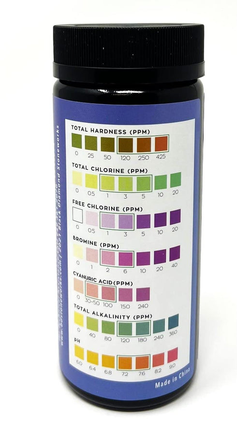 Swimming Pool, Spa, Hot Tub accessories, hot tub test strips 7-Way for Accurate Water Chemical Testing- Hardness, Chlorine, Bromine, Free Chlorine...