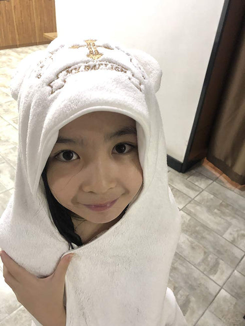 ESTAMICO Unisex Baby Plush Hooded Bath Towels with Embroidery Cross and Cute Ears Baptism for Infants, Toddlers & Kids...