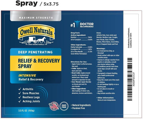 Amish Origins Deep Penetrating Pain Relief Liquid Spray - Fast-Acting, Natural Relief for Muscle Aches, Joint Pain, and Stiffness - 3.5 oz Spray B...
