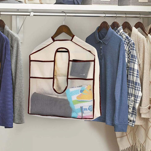 Hanger Diversion Safe, Hanging Closet Safe with Dual-Sided Pocket, Fits Under Hanging Clothes to Hide Guns Money Stash Jewelry Documents Valuables...