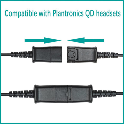 daily headset 2.5mm Quick Disconnect Coil Cable Compatible with Plantronics QD Work with Cordless or Cell Phones Which Have a 2.5mm Port...