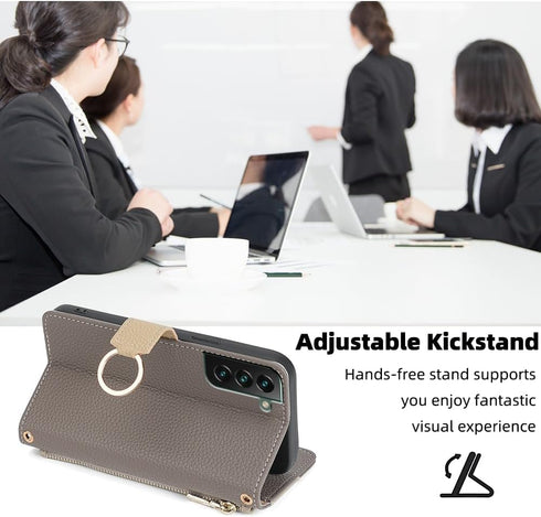 Asuwish Phone Case for Samsung Galaxy S22 Plus S22+ 5G Wallet Cover with Screen Protector and Mirror Flip Cover Ring Credit Card Holder Crossbody ...