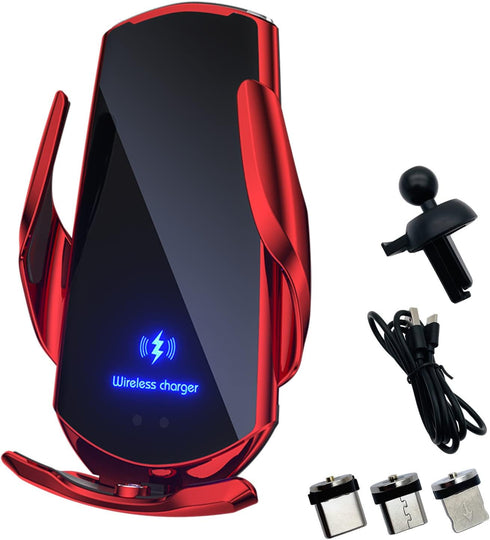 Wireless Car Charger Automotive Electric Induction 15W Wireless Charger Car Vent Mount Bracket Fast Charging Auto-Clamping Car Phone Holder Mount ...