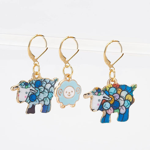 NBEADS 6 Pcs Sheep Stitch Markers, Alloy Enamel Crochet Stitch Marker Charms Locking Stitch Marker Knitting DIY Handmade Gift for Knitting Weaving...