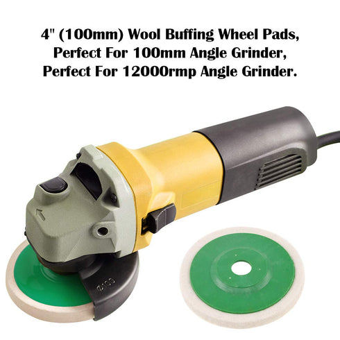 Keadic 10 - Piece 100mm Wool Felt Disc Polishing Buffing Wheel Pad Bore Dia...