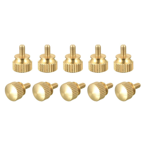 uxcell 10Pcs Knurled Thumb Screws, M3x6mm Brass Shoulder Bolts Stepped Grip Knobs Fasteners for PC, Electronic, Mechanical...