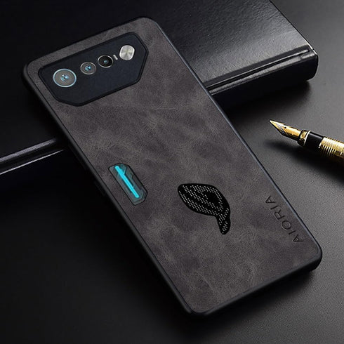 for Asus ROG Phone 7 Case, Premium Leather Cover Retro Design Full Protective Phone Case for Asus ROG Phone 7 5G (Gray)......