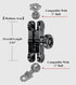 BRCOVAN Anti-Theft Aluminum Alloy Double Socket Arm Compatible with RAM Mounts B Size 1'' Ball Mounting Base & Bike Motorcycle Phone Holder (Mediu...